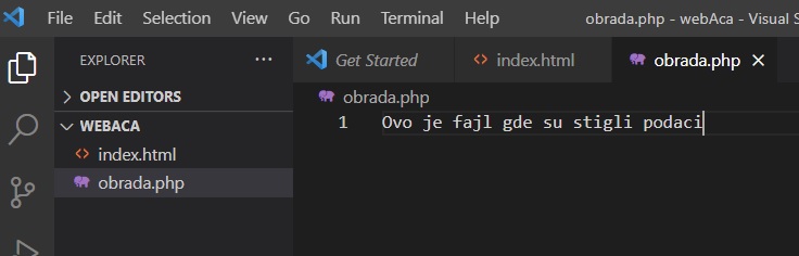 - postavljena slika kako izgleda programski kod fajla obrada.php -