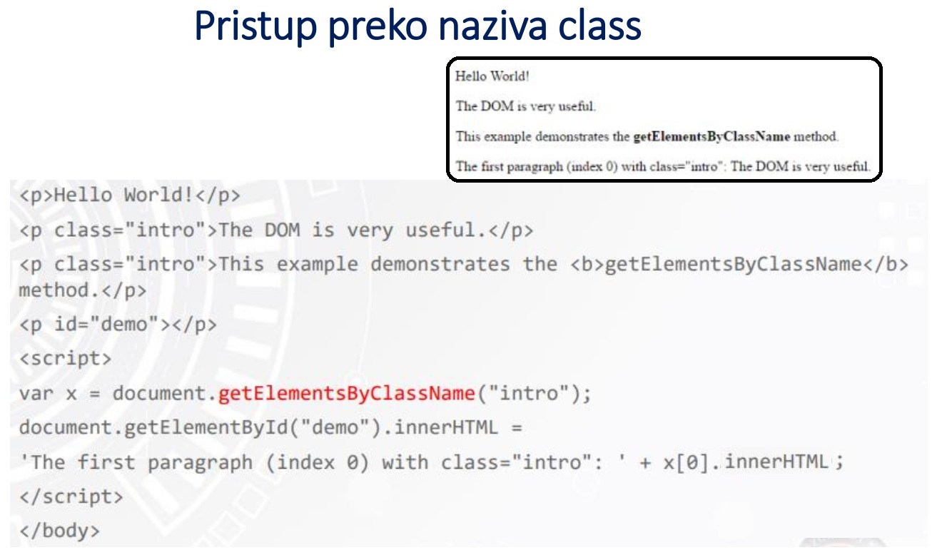 Pristup preko naziva klase