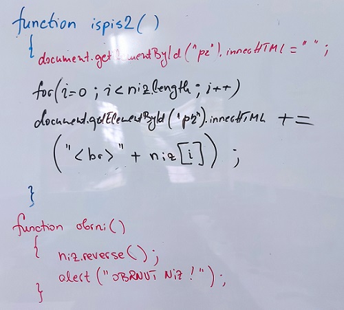 - slika table kao u učionici - nastavak JS koda - 