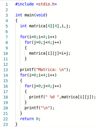 Rešenje zadatka gde se vrši formiranje matrice