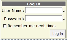 Login forma (User Name: textBox, Password: textBox, checkBox Remember me next time, Login Button)