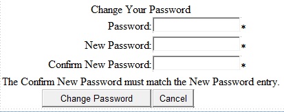 komponenta u kojoj treba da se unese postojeći password i novi password da bi mogao da se promeni