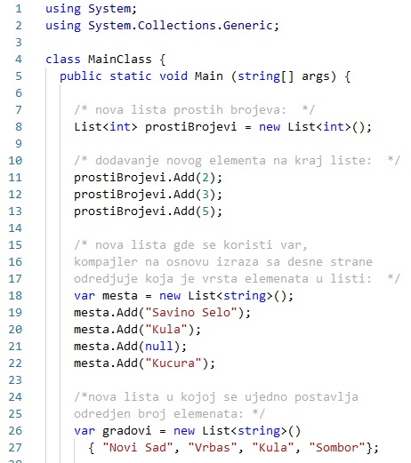slika programskog koda